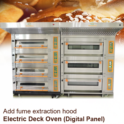 Electric-Deck-Oven_Digital-Panel_fume-extraction-hood_Chanamg-Bakery-Machine